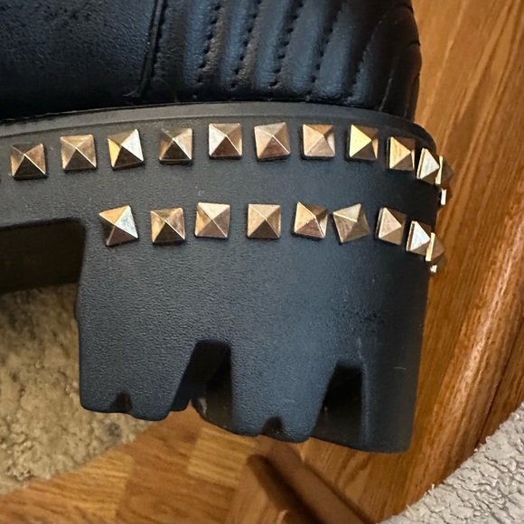 Cape Robbin Black and Gold Studded Combat Boots - Picture 6 of 8